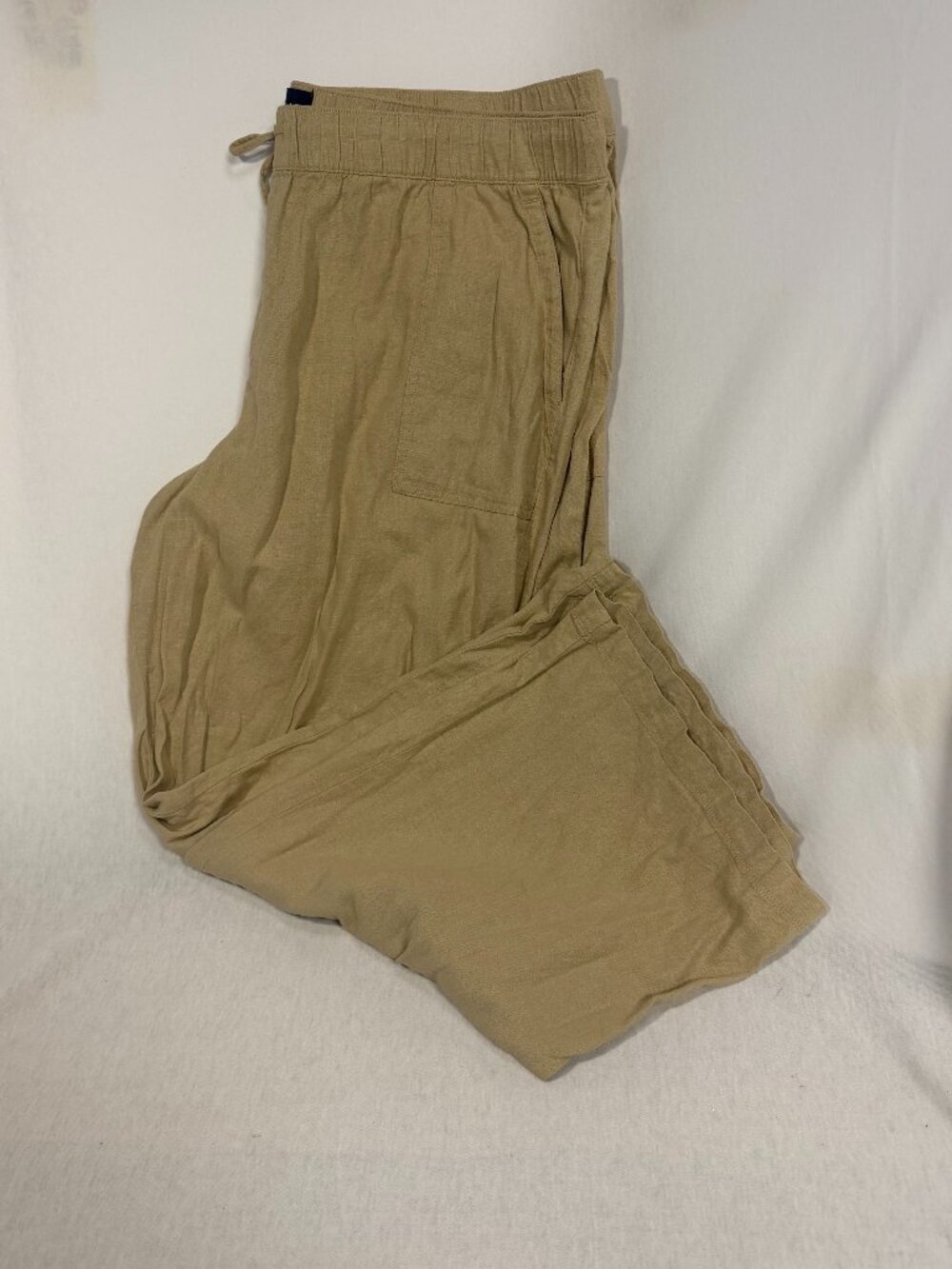 GAP Linen Wide Leg Pants XXL Womens Beige Drawstring Elastic Waist Summer